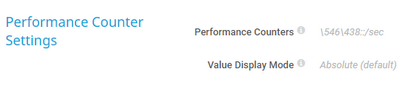 Performance Counter Settings